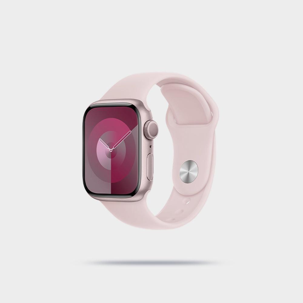 Apple Watch Series 9 GPS + Cellular 45mm Steel Case with Clay Sport Band Image 5