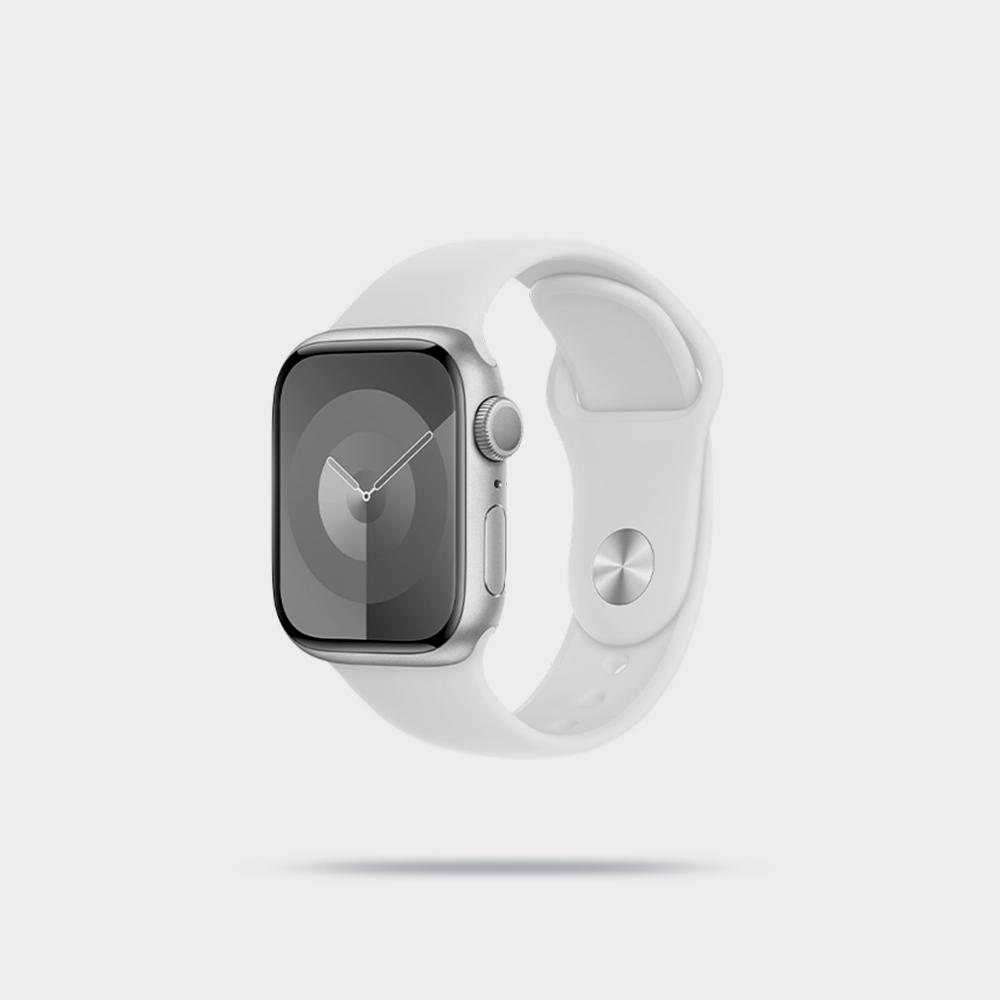 Apple Watch Series 9 GPS + Cellular 45mm Steel Case with Clay Sport Band Image 2